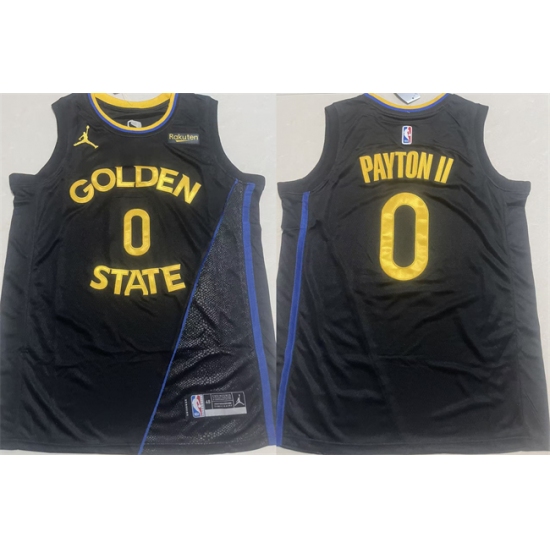 Men's Golden State Warriors #0 Gary Payton II Black 2024-25 Statement Edition Stitched Basketball Jersey - Ujersey