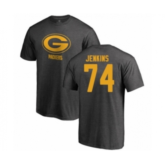 Football Green Bay Packers #74 Elgton Jenkins Ash One Color T-Shirt - Ujersey