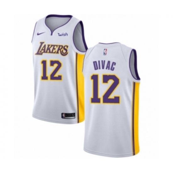 Youth Los Angeles Lakers #12 Vlade Divac Swingman White Basketball Jersey - Association Edition - Ujersey