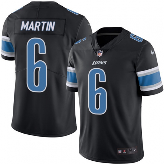Youth Nike Detroit Lions #6 Sam Martin Limited Black Rush Vapor Untouchable NFL Jersey - Ujersey
