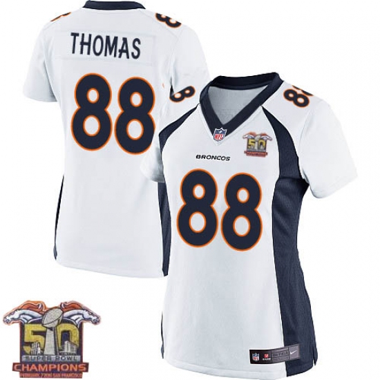 Women's Nike Denver Broncos #88 Demaryius Thomas Elite White Super Bowl 50 Champions NFL Jersey - Ujersey