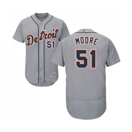 Men's Detroit Tigers #51 Matt Moore Grey Road Flex Base Authentic Collection Baseball Jersey - Ujersey