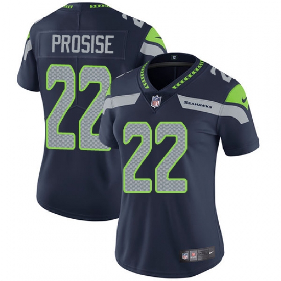 Women's Nike Seattle Seahawks #22 C. J. Prosise Elite Steel Blue Team Color NFL Jersey - Ujersey