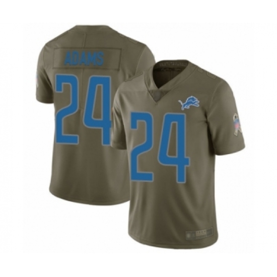 Men's Detroit Lions #24 Andrew Adams Limited Olive 2017 Salute to Service Football Jersey - Ujersey