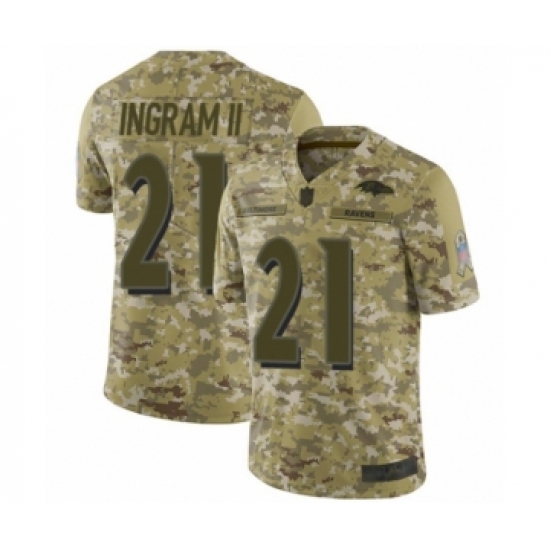 Youth Baltimore Ravens #21 Mark Ingram II Limited Camo 2018 Salute to Service Football Jersey - Ujersey