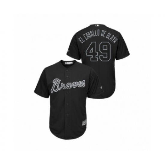 Men's Atlanta Braves 2019 Players Weekend Black #49 Julio Teheran Replica Jersey - Ujersey