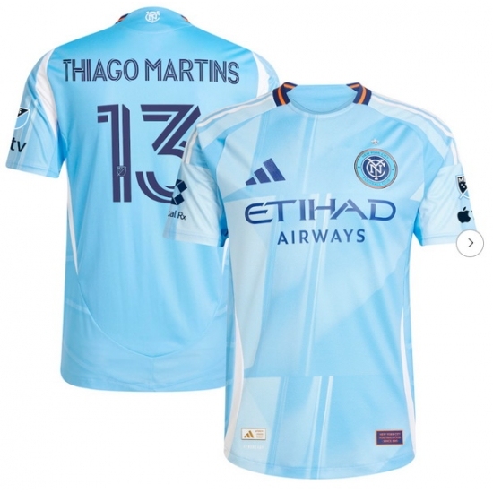 Men's New York City FC Thiago Martins adidas Light Blue 2025 The Excelsior Kit Authentic Player Jersey - Ujersey