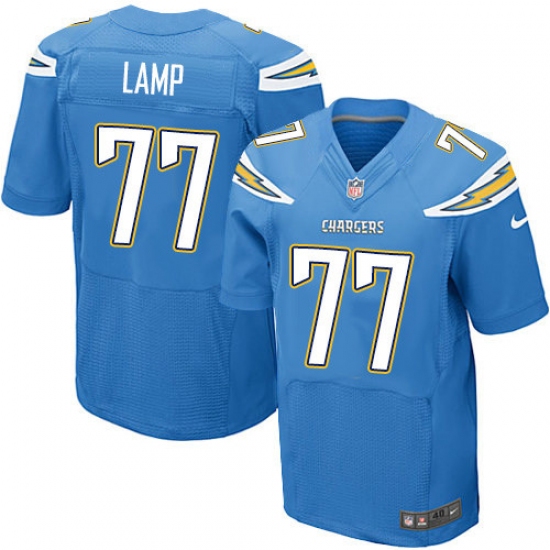 Men's Nike Los Angeles Chargers #77 Forrest Lamp Elite Electric Blue Alternate NFL Jersey - Ujersey