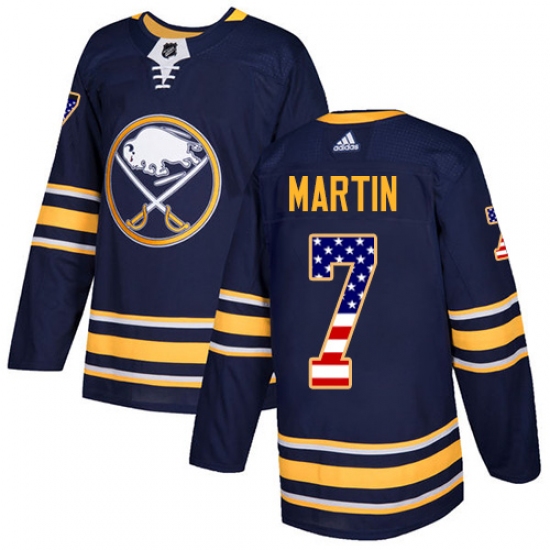 Youth Adidas Buffalo Sabres #7 Rick Martin Authentic Navy Blue USA Flag Fashion NHL Jersey - Ujersey