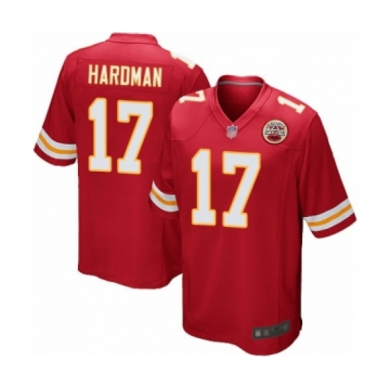 Men's Kansas City Chiefs #17 Mecole Hardman Game Red Team Color Football Jersey - Ujersey