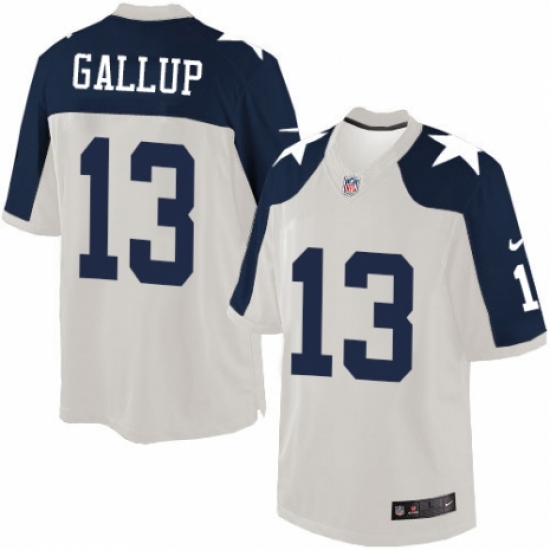 Men's Nike Dallas Cowboys #13 Michael Gallup Limited White Throwback Alternate NFL Jersey - Ujersey