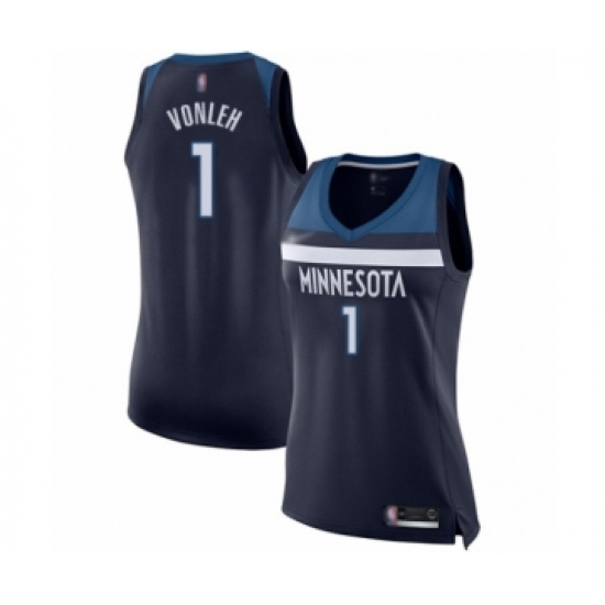 Women's Minnesota Timberwolves #1 Noah Vonleh Swingman Navy Blue Basketball Jersey - Icon Edition - Ujersey