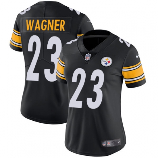 Women's Nike Pittsburgh Steelers #23 Mike Wagner Black Team Color Vapor Untouchable Limited Player NFL Jersey - Ujersey