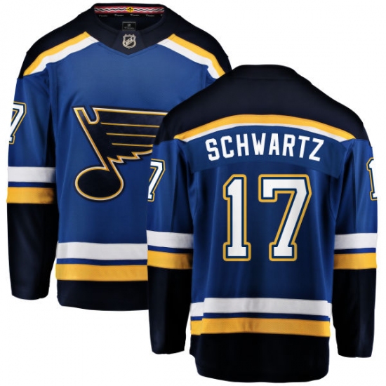 Men's St. Louis Blues #17 Jaden Schwartz Fanatics Branded Royal Blue Home Breakaway NHL Jersey - Ujersey