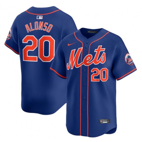 Men's New York Mets #20 Pete Alonso Royal 2024 Alternate Limited Stitched Baseball Jersey - Ujersey