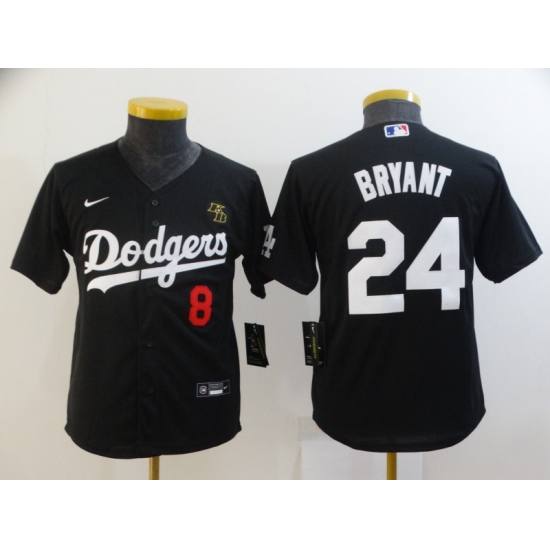 Youth Nike Los Angeles Dodgers #24 Kobe Bryant Black Jersey - Ujersey