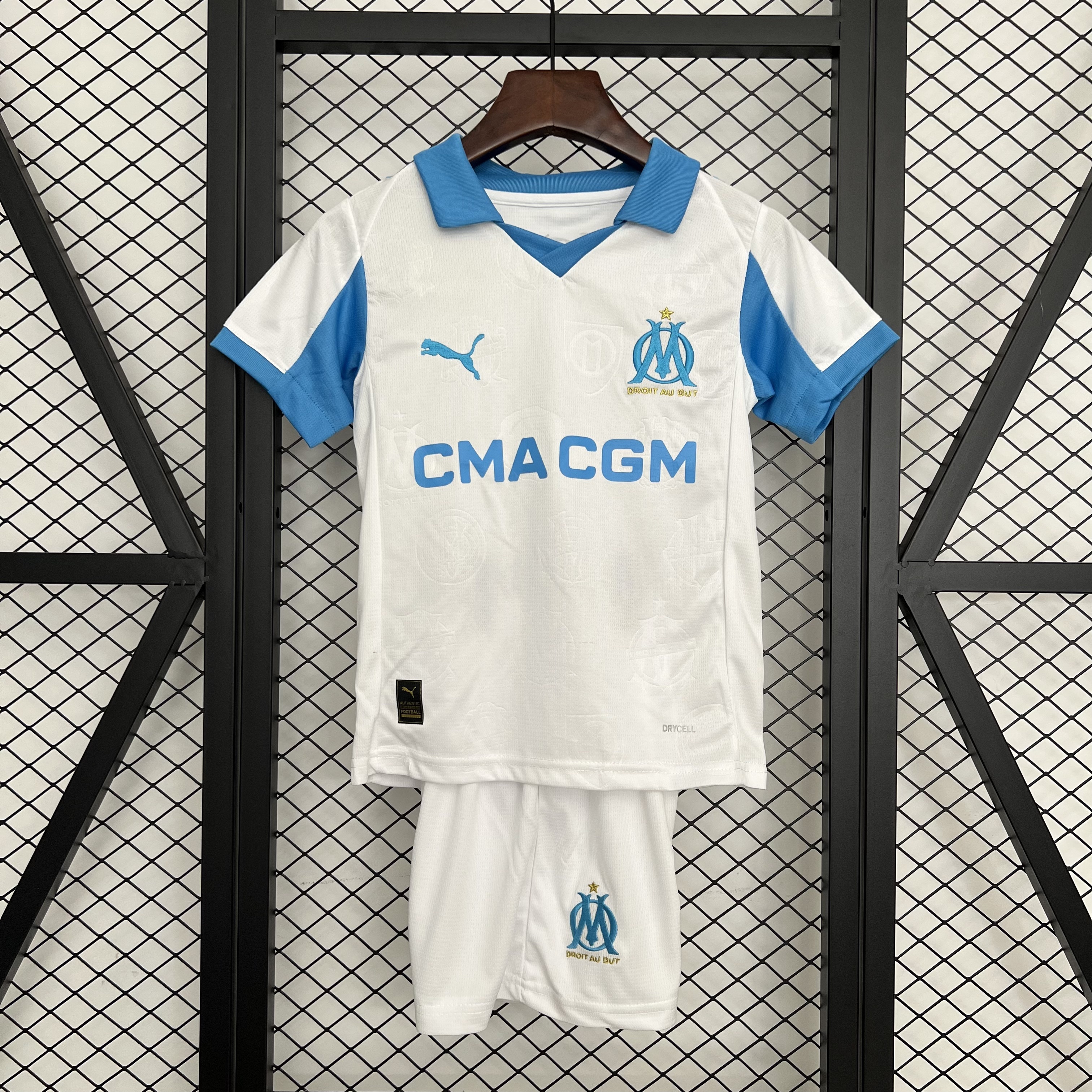 Marseille Soccer Jersey Home Kids Kit Jerseys+Shorts 2025/26 - Ujersey NHL