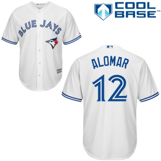 Youth Majestic Toronto Blue Jays #12 Roberto Alomar Replica White Home MLB Jersey - Ujersey