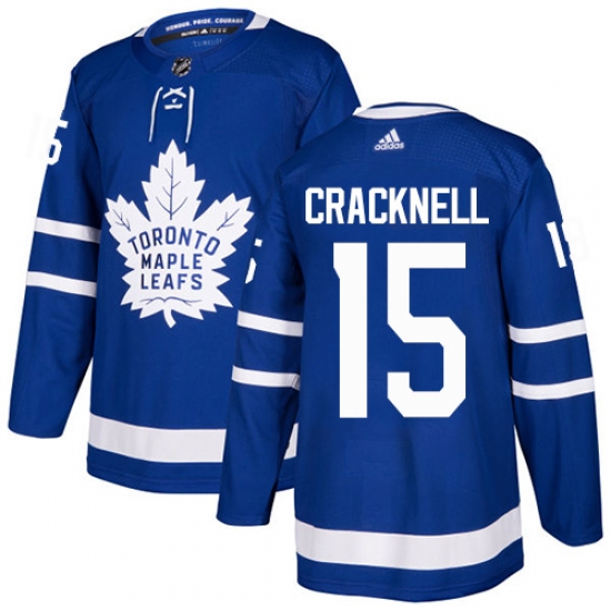 Youth Adidas Toronto Maple Leafs #15 Adam Cracknell Authentic Royal Blue Home NHL Jersey - Ujersey