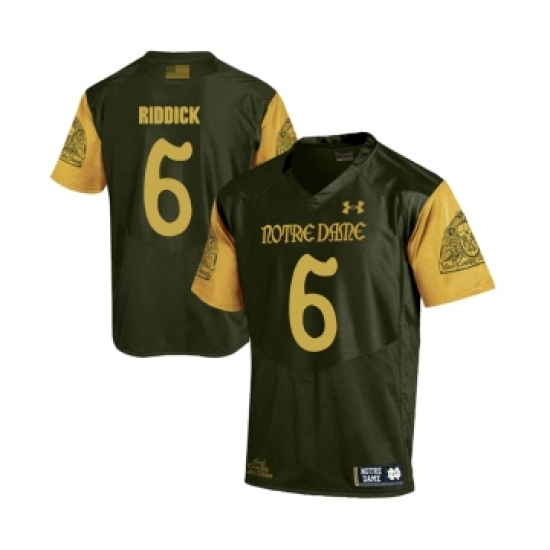 Notre Dame Fighting Irish 6 Theo Riddick Olive Green College Football Jersey - Ujersey