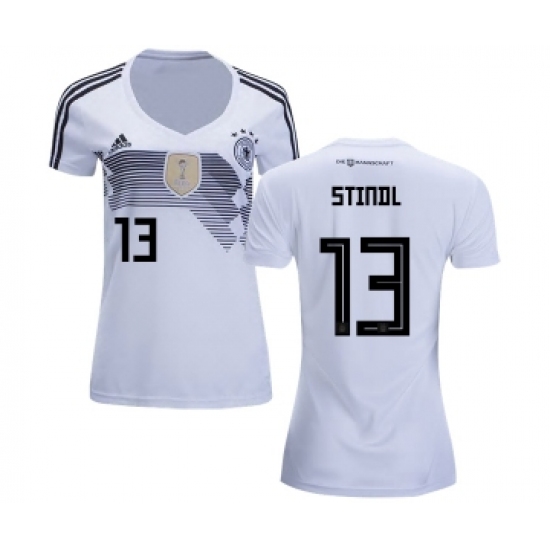 Women's Germany #13 Stindl White Home Soccer Country Jersey