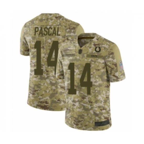 Men's Indianapolis Colts #14 Zach Pascal Limited Camo 2018 Salute to Service Football Jersey - Ujersey