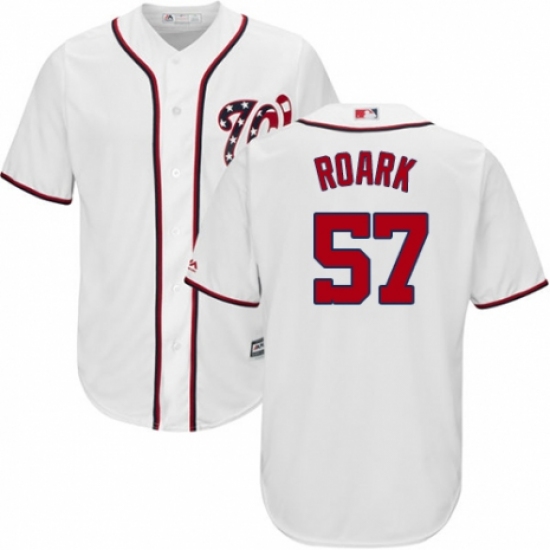 Youth Majestic Washington Nationals #57 Tanner Roark Authentic White Home Cool Base MLB Jersey - Ujersey