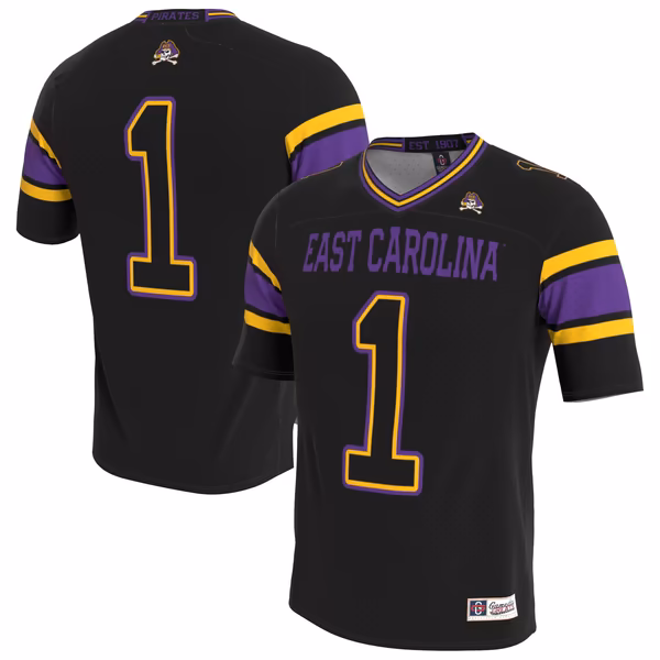 Unisex GameDay Greats ECU Pirates Lightweight Collegiate Football Blackout Fashion Jersey - Ujersey
