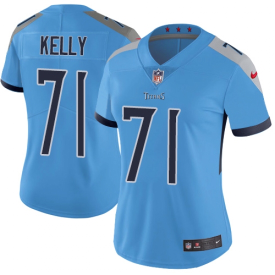 Women Nike Tennessee Titans #71 Dennis Kelly Light Blue Alternate Vapor Untouchable Limited Player NFL Jersey - Ujersey