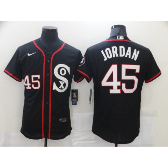 Men's Chicago White Sox #45 Michael Jordan Black Nike MLB Jersey - Ujersey