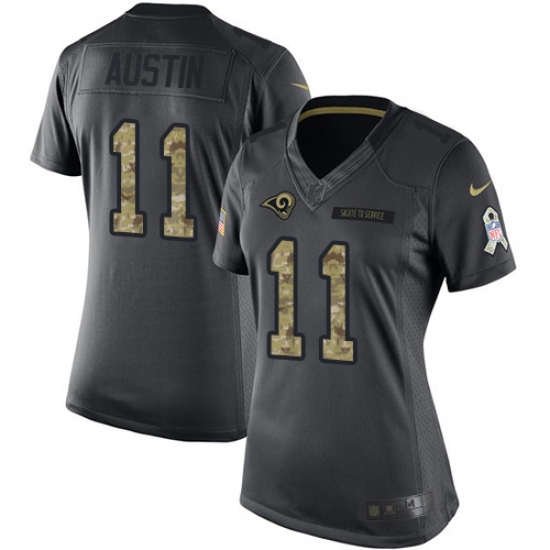 Women's Nike Los Angeles Rams #11 Tavon Austin Limited Black 2016 Salute to Service NFL Jersey - Ujersey