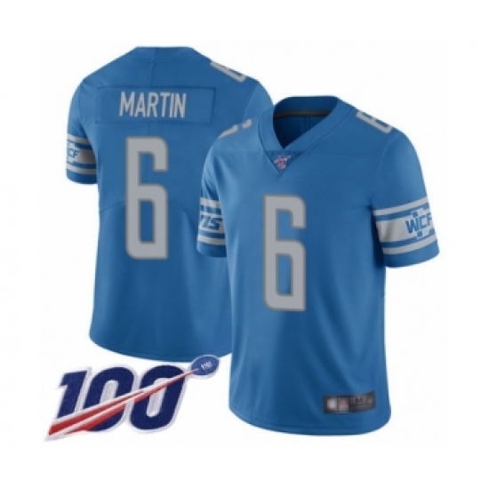 Men's Detroit Lions #6 Sam Martin Blue Team Color Vapor Untouchable Limited Player 100th Season Football Jersey - Ujersey