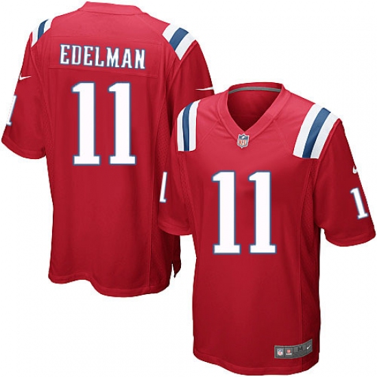 Men's Nike New England Patriots #11 Julian Edelman Game Red Alternate NFL Jersey - Ujersey