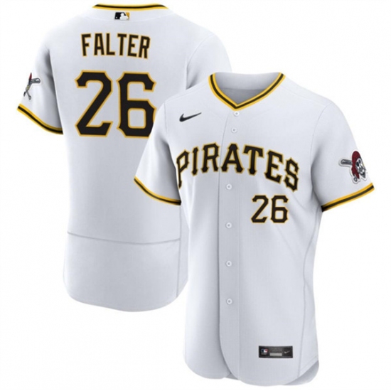 Men's Pittsburgh Pirates #26 Bailey Falter White Flex Base Baseball Stitched Jersey - Ujersey