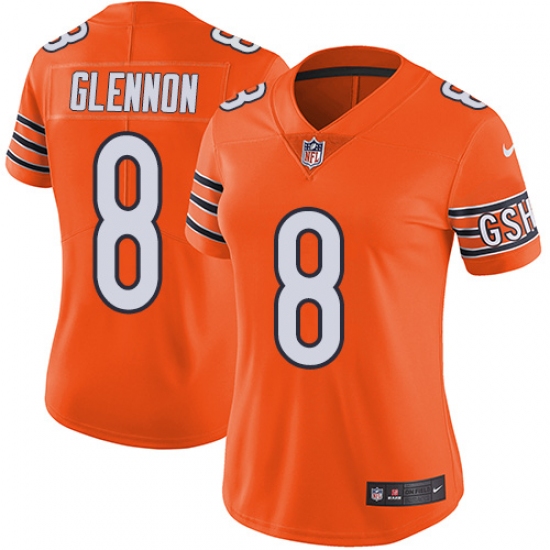 Women's Nike Chicago Bears #8 Mike Glennon Limited Orange Rush Vapor Untouchable NFL Jersey - Ujersey