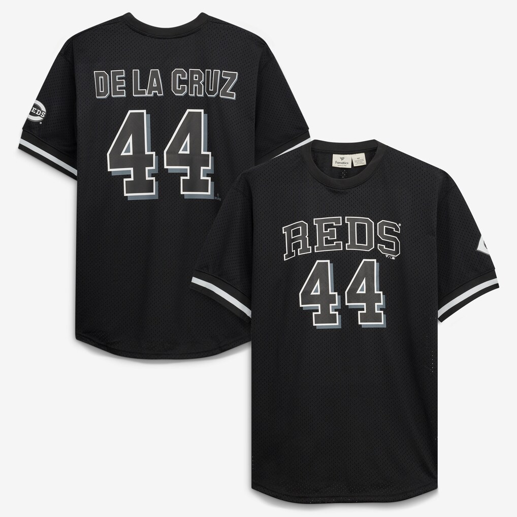 Men's Cincinnati Reds Elly De La Cruz Fanatics Black/White Big & Tall Heavyweight Mesh Jersey - Ujersey