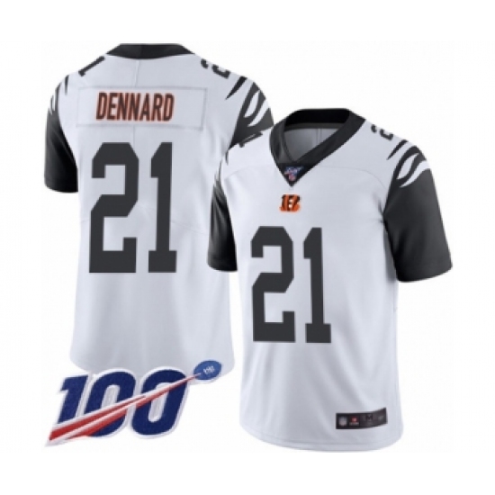 Men's Cincinnati Bengals #21 Darqueze Dennard Limited White Rush Vapor Untouchable 100th Season Football Jersey - Ujersey