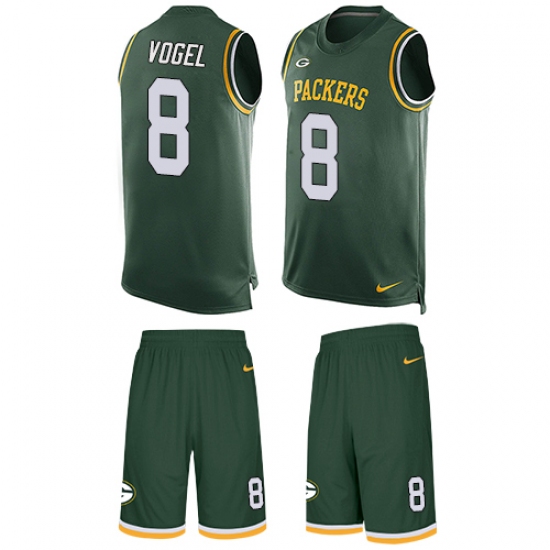 Men's Nike Green Bay Packers #8 Justin Vogel Limited Green Tank Top Suit NFL Jersey - Ujersey