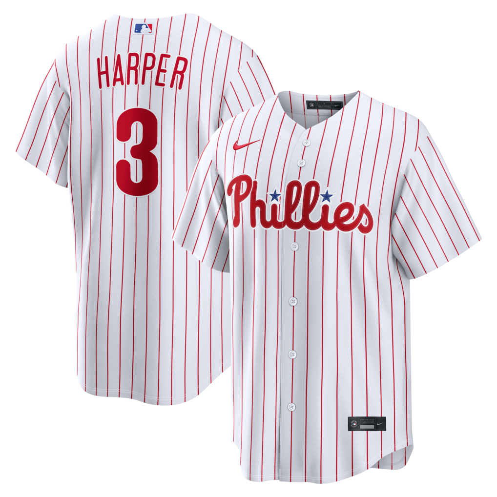 Men's Philadelphia Phillies Bryce Harper Nike White Home Replica Jersey