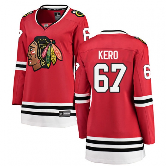 Women's Chicago Blackhawks #67 Tanner Kero Fanatics Branded Red Home Breakaway NHL Jersey - Ujersey