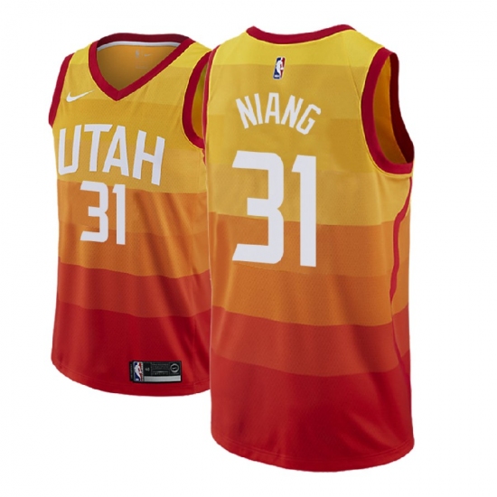 Men NBA 2018-19 Utah Jazz #31 Georges Niang City Edition Red Jersey - Ujersey
