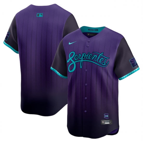 Men's Arizona Diamondbacks Blank Purple 2025 City Connect Limited Stitched Baseball Jersey - Ujersey