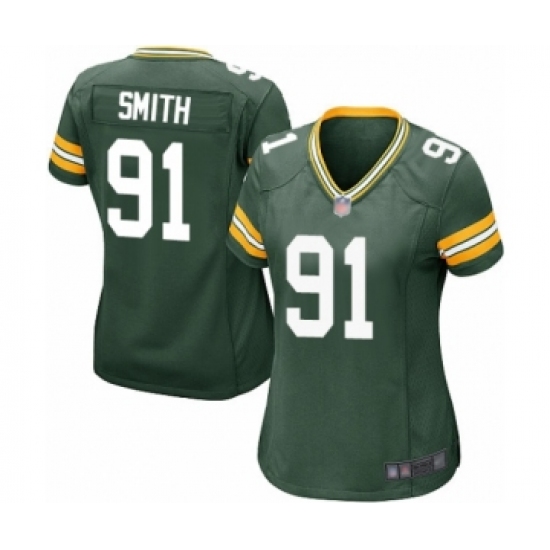 Women's Green Bay Packers #91 Preston Smith Game Green Team Color Football Jersey
