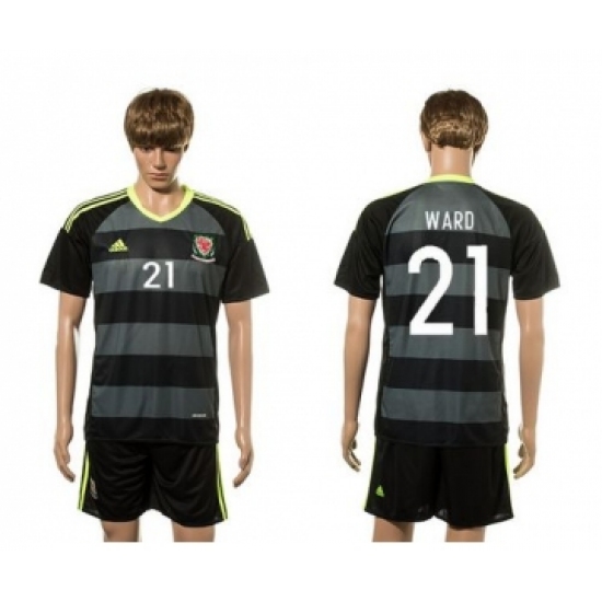 Wales #21 Ward Black Away Soccer Club Jersey