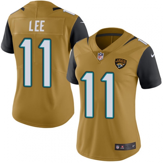 Women's Nike Jacksonville Jaguars #11 Marqise Lee Limited Gold Rush Vapor Untouchable NFL Jersey - Ujersey