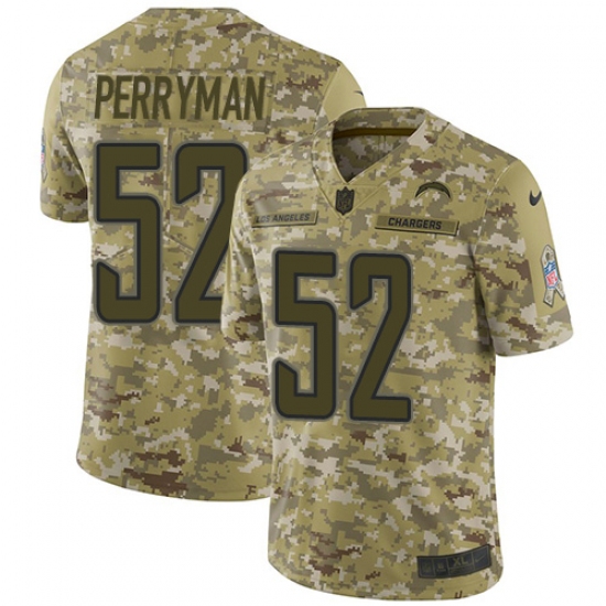 Youth Nike Los Angeles Chargers #52 Denzel Perryman Limited Camo 2018 Salute to Service NFL Jersey - Ujersey