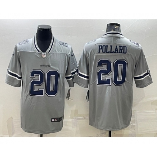 Men's Dallas Cowboys #20 Tony Pollard Gray Vapor Untouchable Limited Stitched Jersey - Ujersey