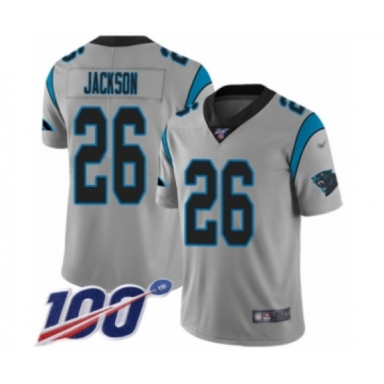 Youth Carolina Panthers #26 Donte Jackson Silver Inverted Legend Limited 100th Season Football Jersey - Ujersey
