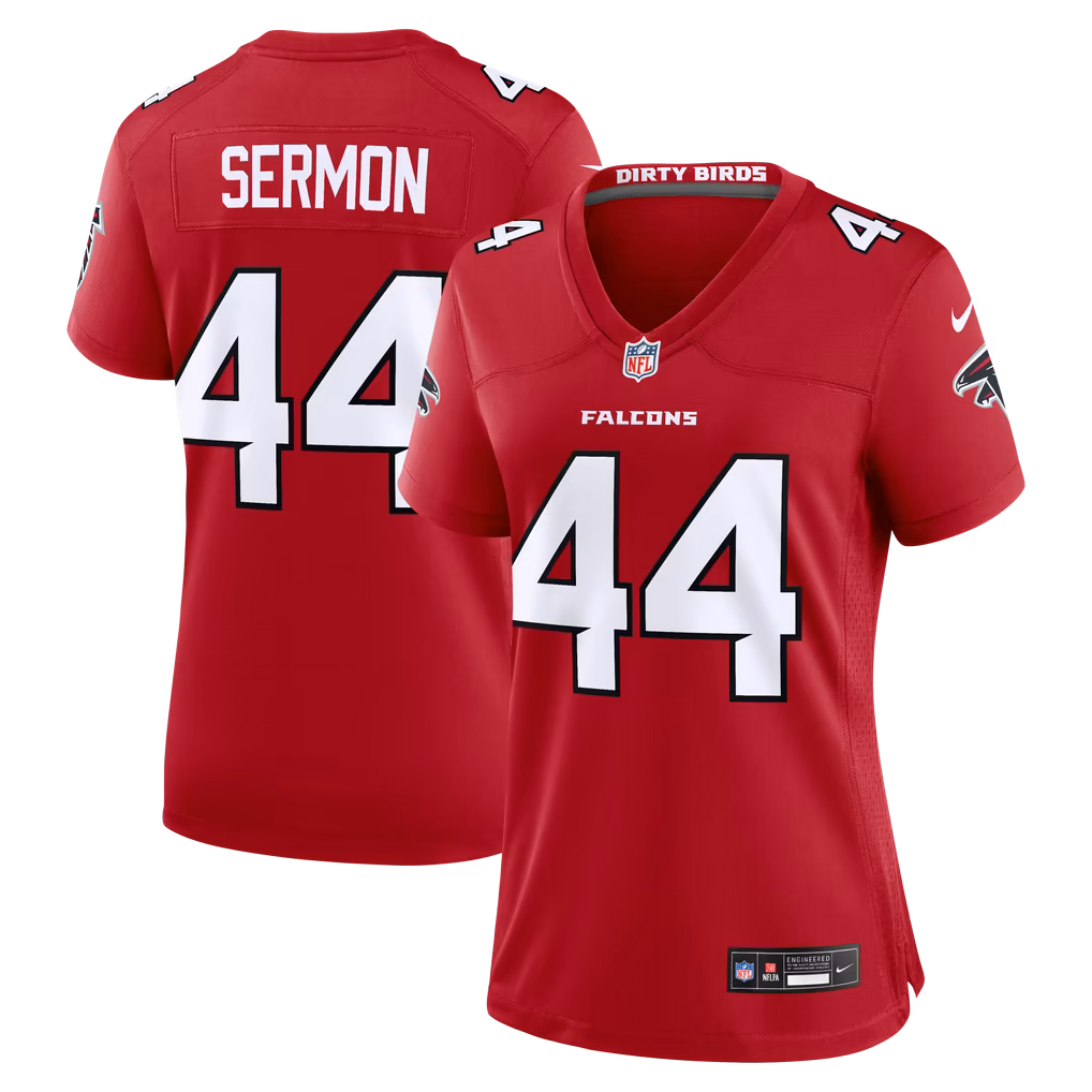 Women's Atlanta Falcons Trey Sermon Nike Red Team Game Jersey