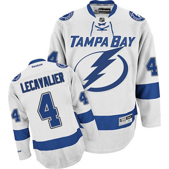 Women's Reebok Tampa Bay Lightning #4 Vincent Lecavalier Authentic White Away NHL Jersey - Ujersey
